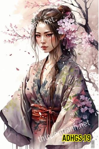 Tranh dán tường hoa cô gái Geisha Nhật Bản-ADHGS-19 - Kết quả tìm kiếm tranh tường